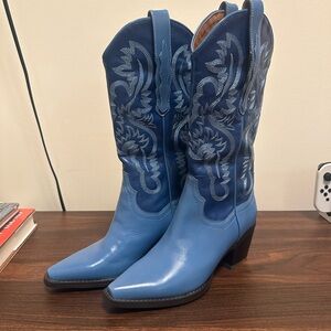 Jeffrey Campbell Dagget Western Boots (Blue)